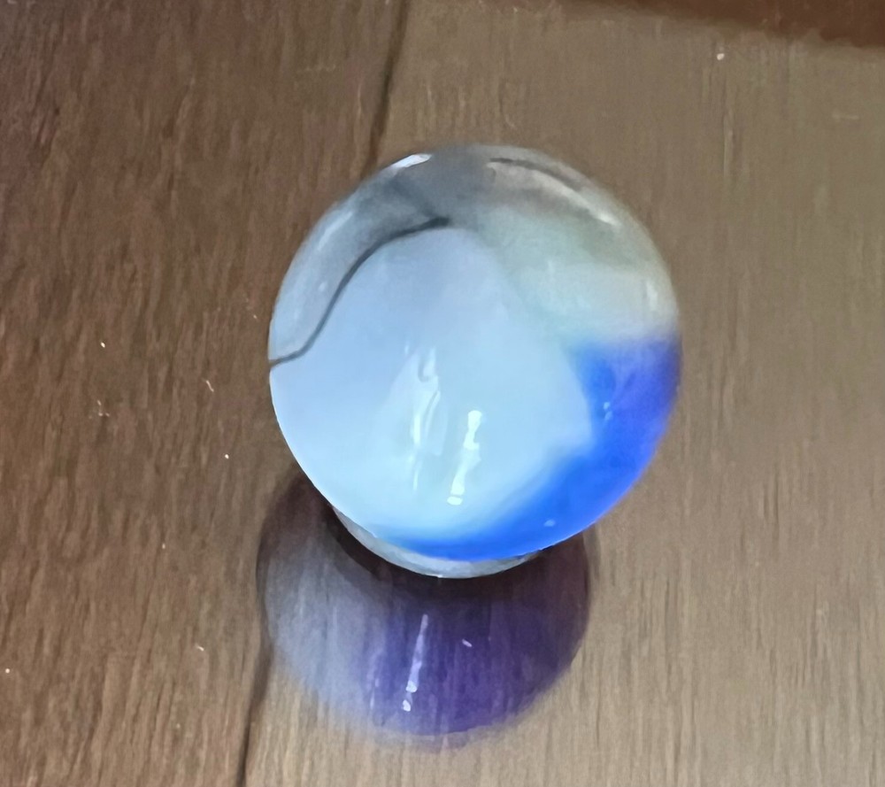 Vitro Agate Conqueror Patch Blue Horsehair Marble .63"