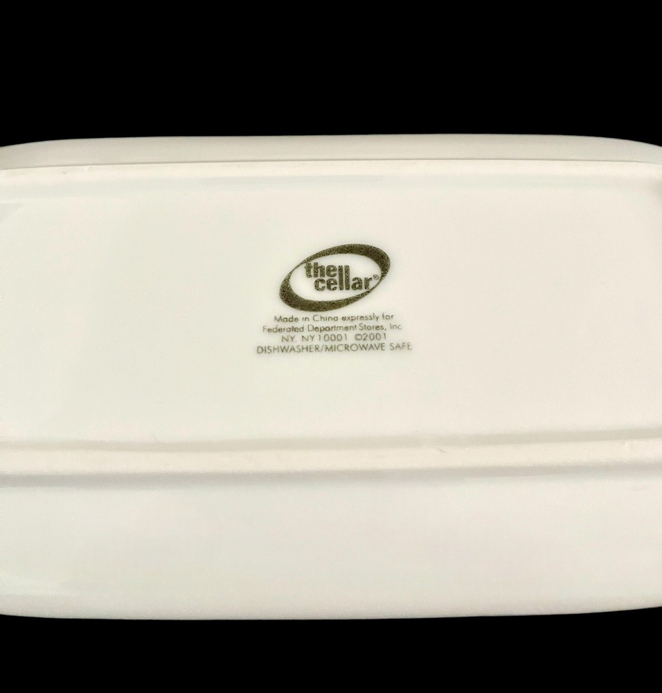 The Cellar Whiteware Classic Covered Butter Dish Excellent Condition