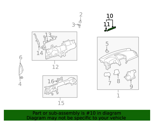 Genuine GM Instrument Panel Molding 20849931