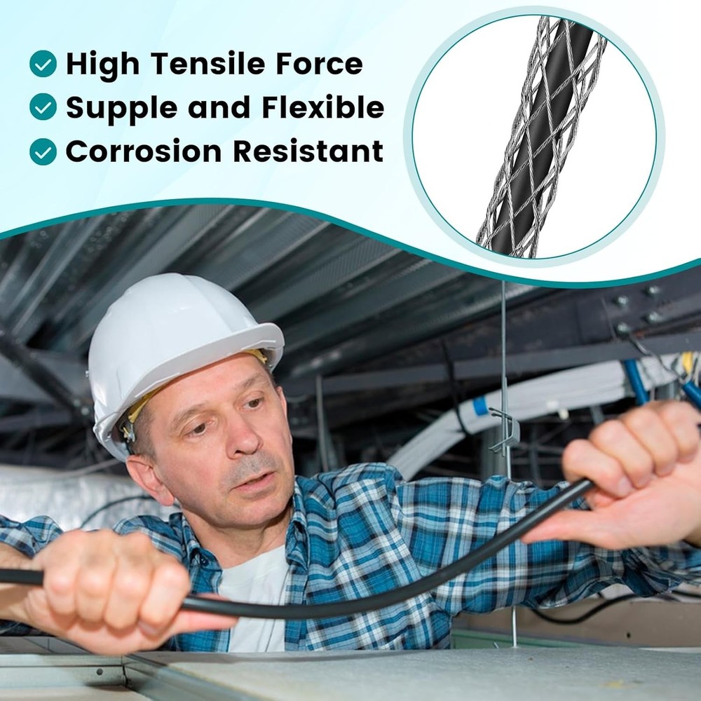 4 PCS 1/2 Inch Wire Pulling Grip Mesh Cable Pulls Metal Cable Pulling Grip Sock