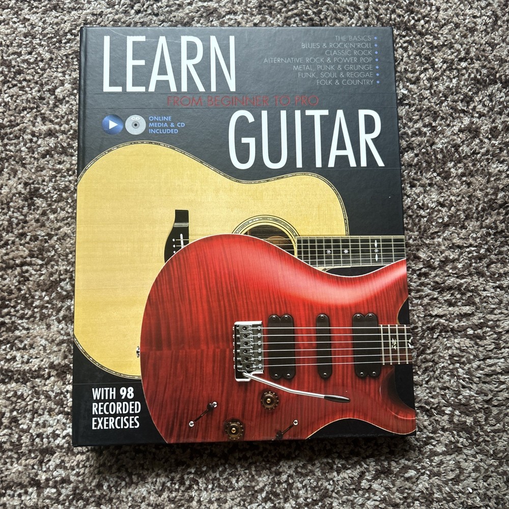 Beginner Guitar Lesson Book, 50 Amazing & Popular Songs, Color Coded Notes
