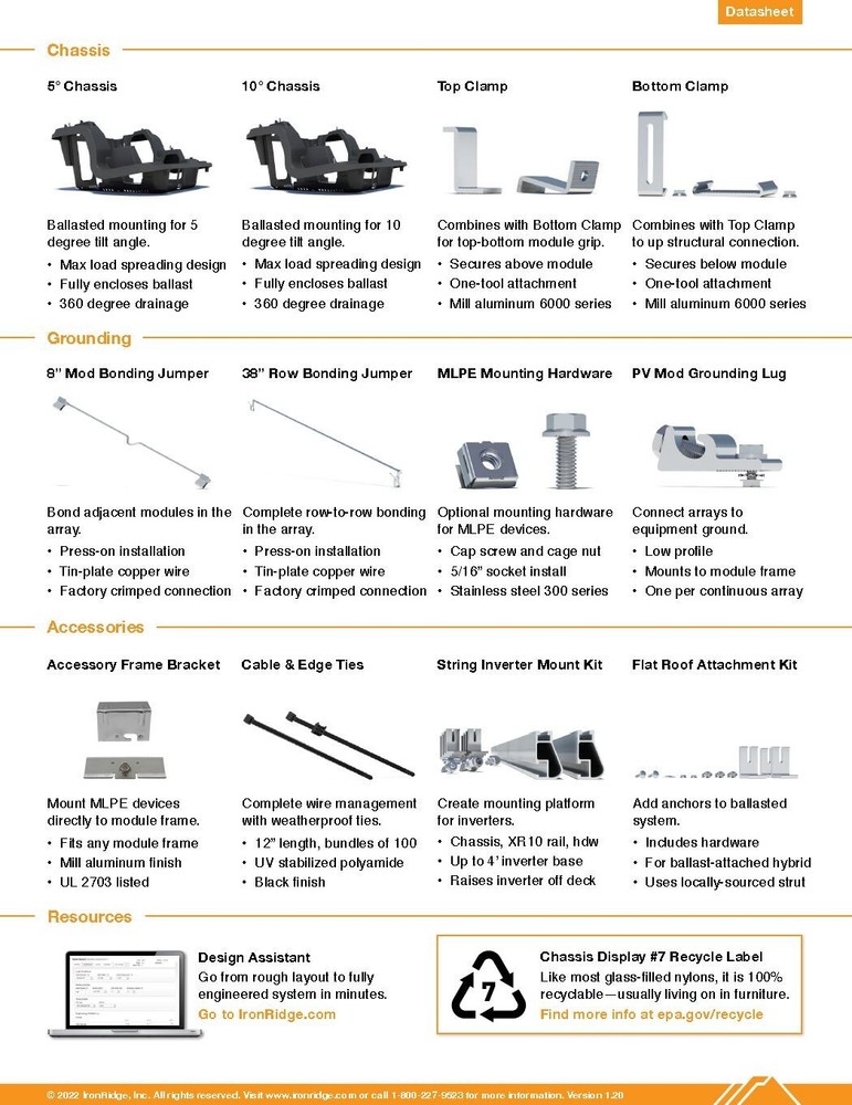 IronRidge BX-BCL-M1 BX Bottom Clamp, Mill