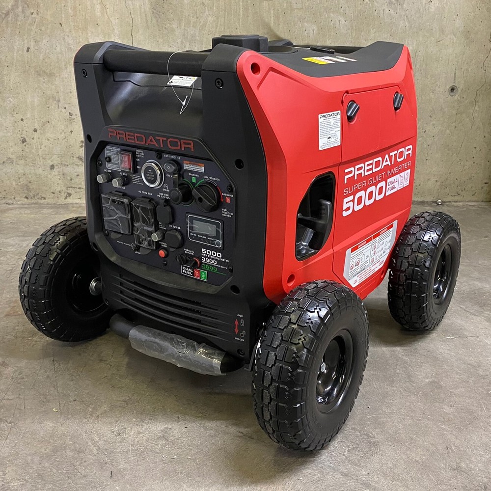 Predator 5000 Generator Wheel Kit- SOLID NEVER FLAT TIRES - LOCKING HUB!