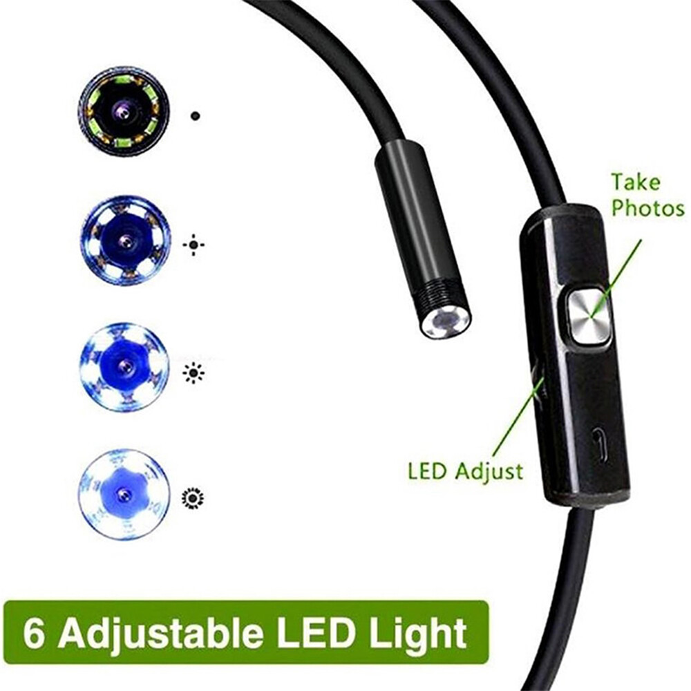 6LED USB Snake Endoscope Borescope HD Inspection Camera Scope for Android Type C