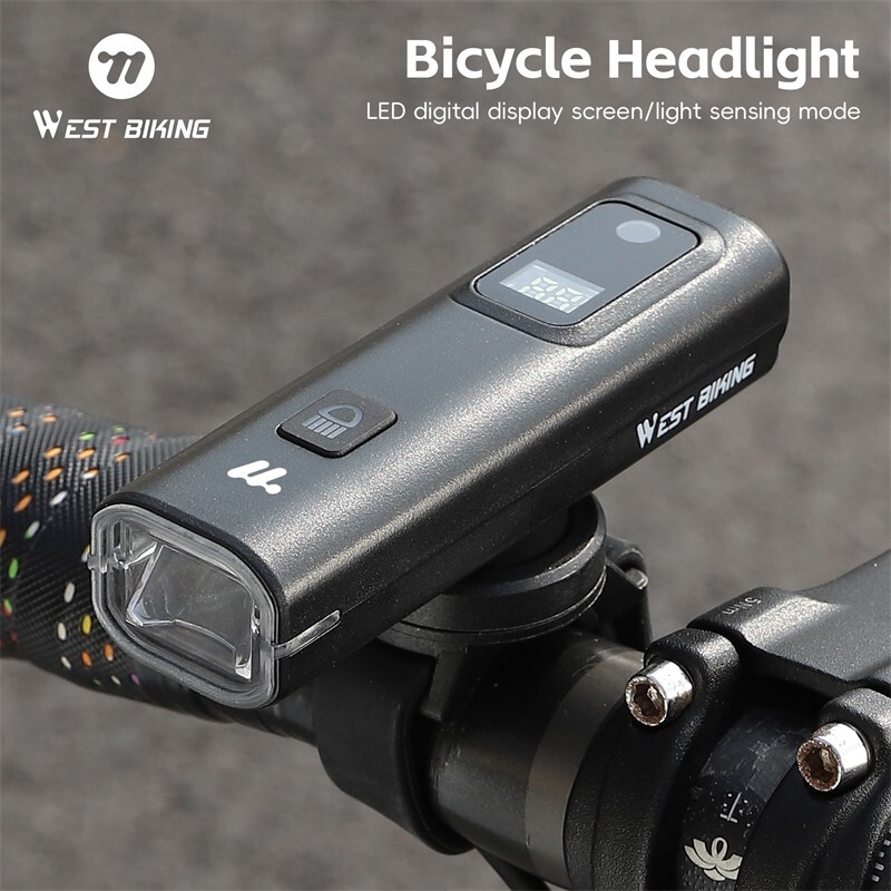 WEST BIKING Bicycle Light Rechargeable Battery Display LED Front Headlight 400LM