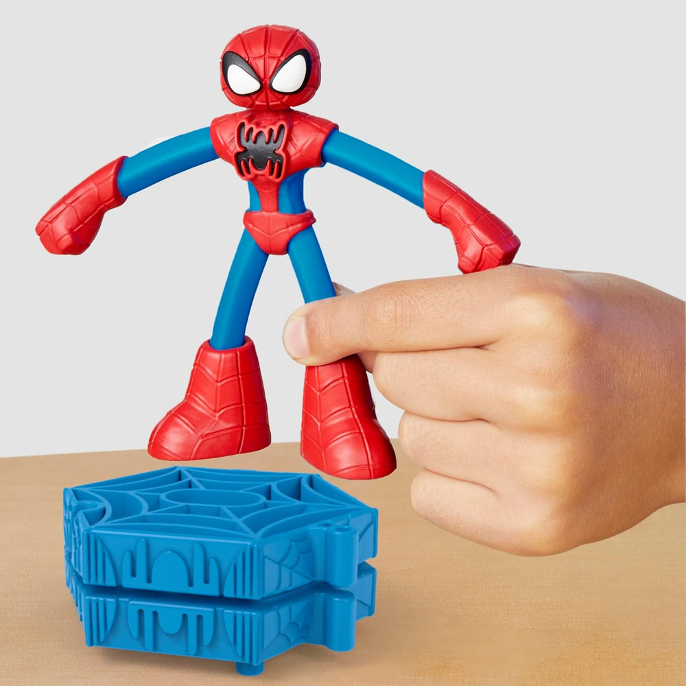 Marvel Spider-Man Launch & Slice Battle Playset with 2 Bendy Action Figures and