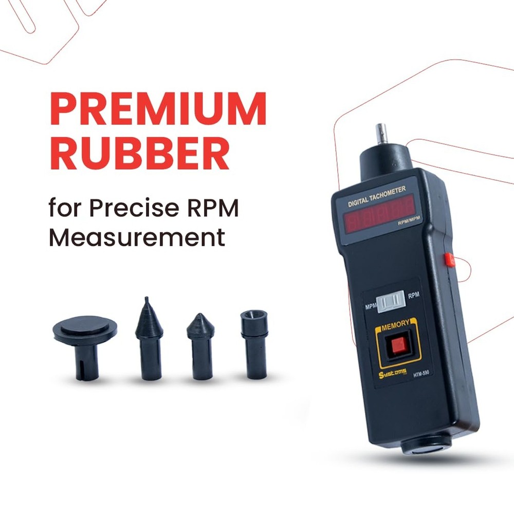 HTM-590 Contact Type Digital Tachometer: LED Red Display, Ideal for Industria...