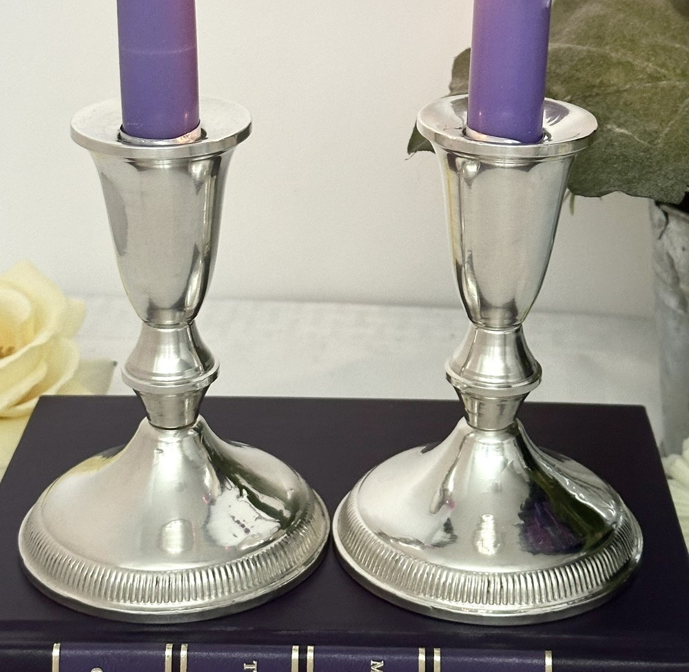 Sterling Console Candle Holders Vintage Duchin Creations Candlesticks - Pair