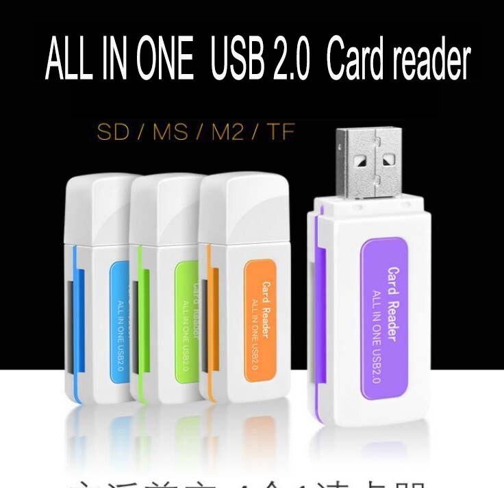 USB 2.0 Micro SD T-Flash SDHC MS TF M2 SD Memory Stick Card Reader