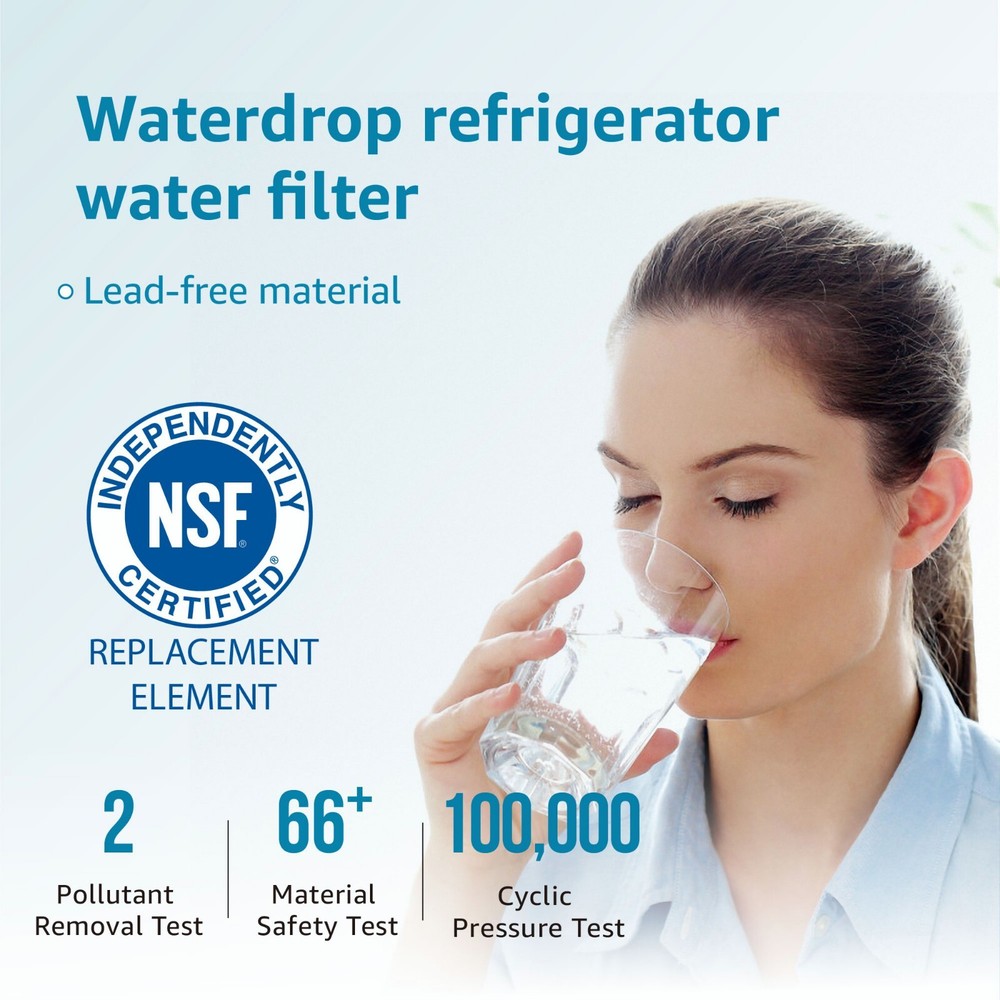 Waterdrop MWF® Refrigerator Water Filter, Replacement for GE® MWF®, 6 pack