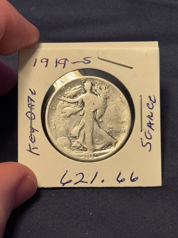 1919 S Key Date Walking Liberty Half Dollar