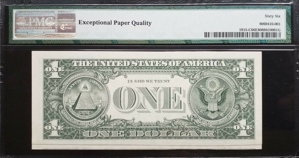 1988A $1 FRN 《 Unusual Cutting Error w/ Gutterfold》PMG 66 EPQ