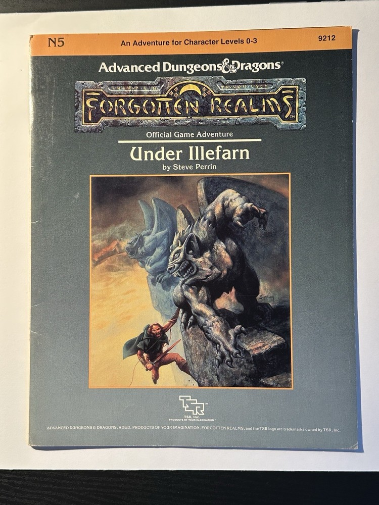 Advanced Dungeons and Dragons Under Illefarn 1987 Original Module N5 9212