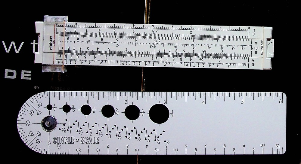 Pickett 160 Microline & Shaw Barton Circle Slide Rules Pitco Leather Set 1960s
