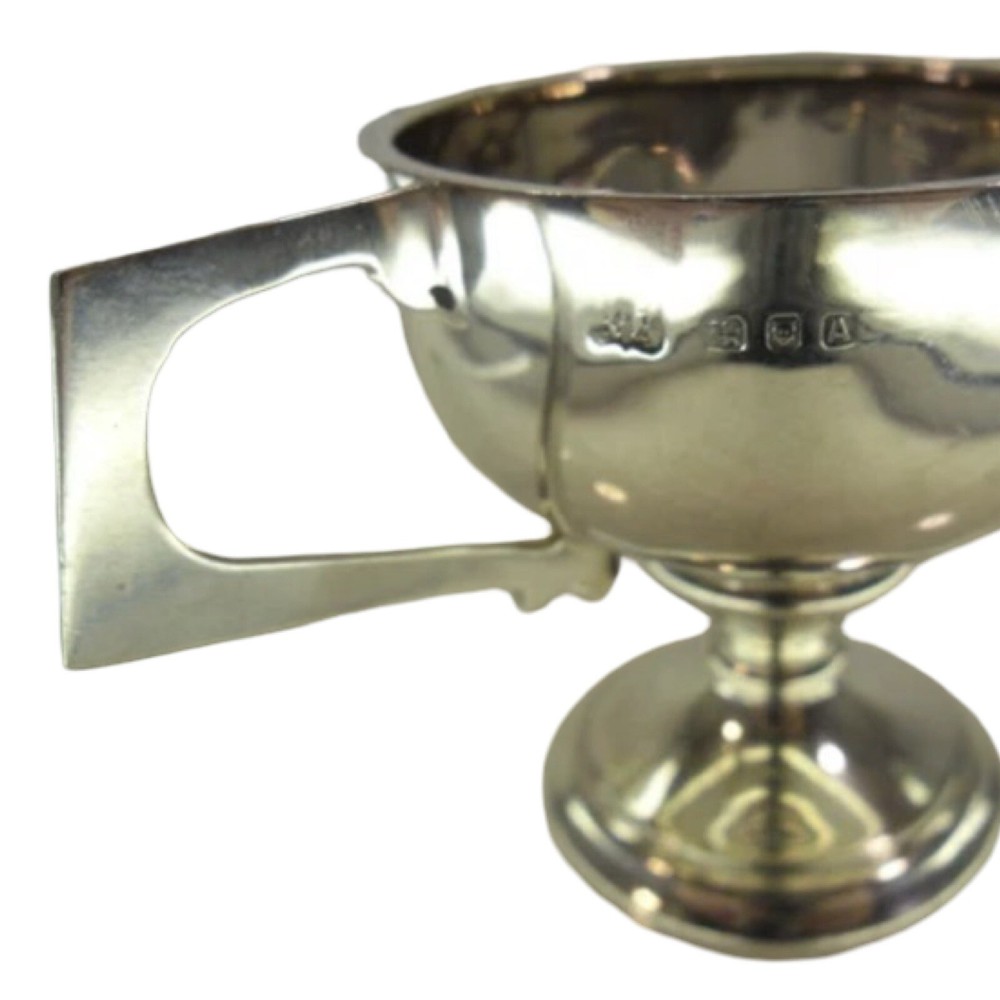 Miniature Solid Silver 2 Handled Trophy Cup, London 1936
