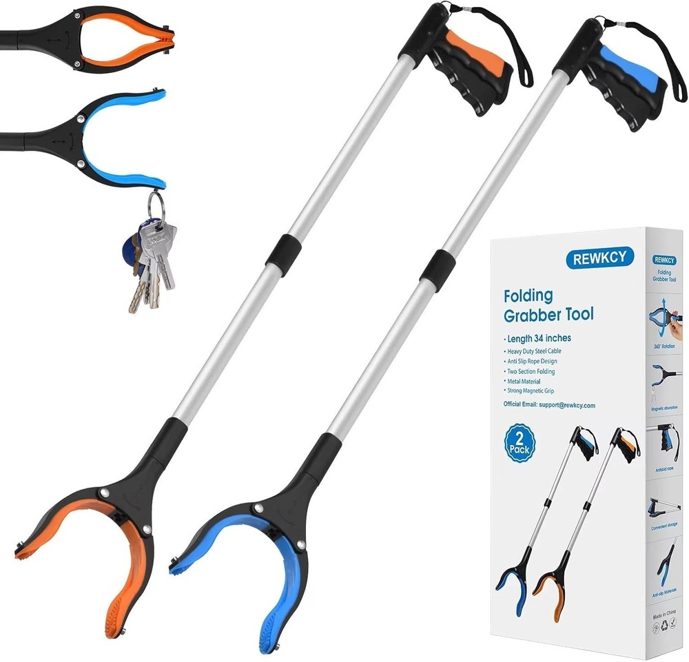 Foldable Grabber Tool with 360° Rotating Jaw