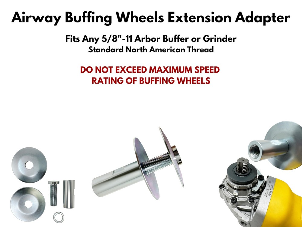8-inch Airway Buffing Wheel Kit with Three-Step Compound and Angle Grinder Bu...