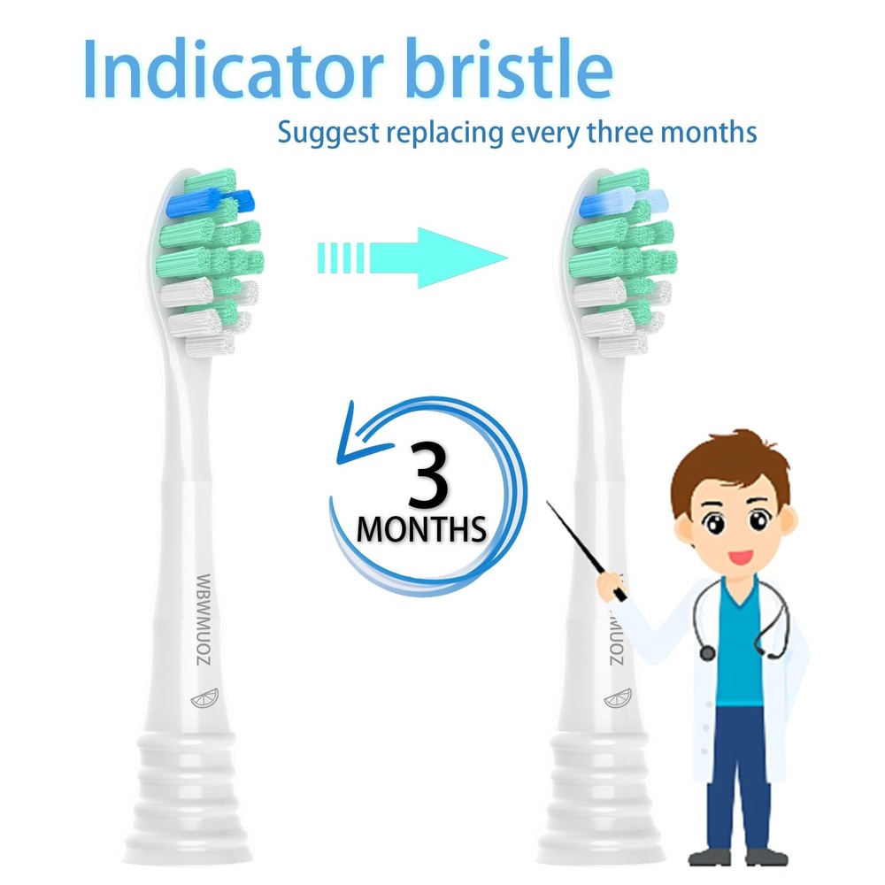 Toothbrush Replacement Heads Compatible with Philips Sonicare, 8 Pack