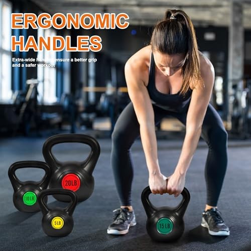 Fitvids Kettlebell Sets Piece Strength Training KettleBells Weight Set