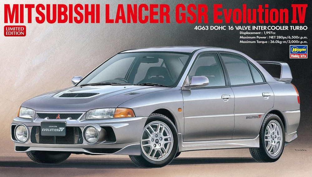 Hasegawa 1/24 MITSUBISHI LANCER GSR Evolution IV Plastic Model Kit