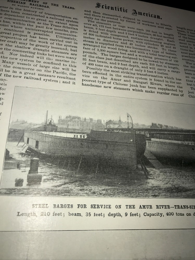 1900 Trans-Siberian Railroad Train Advertising & Article
