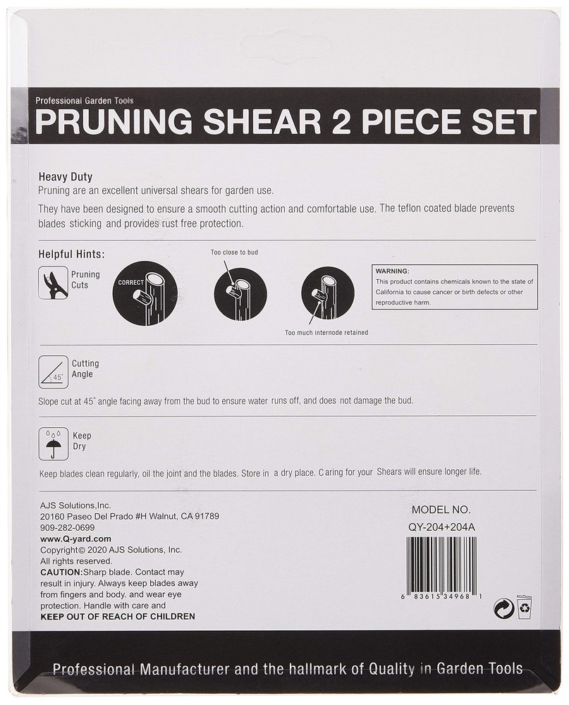 2 - pack Q-yard Pruning Shear, Mini- Extra Sharp Garden Hand Pruners, Easier ...