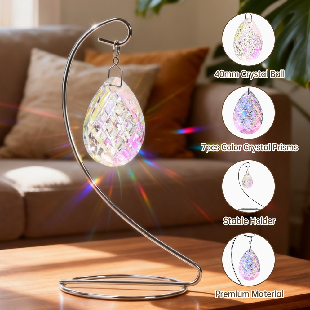 Sun Capture Light Drop Shape Vertical Crystal Glass Light Capture Device Gift
