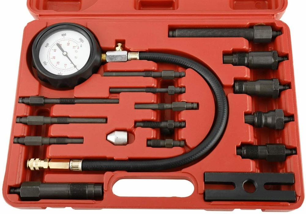 Diesel Engine Compression Gauge Tester Cylinder Pressure Test Injector Adaptor