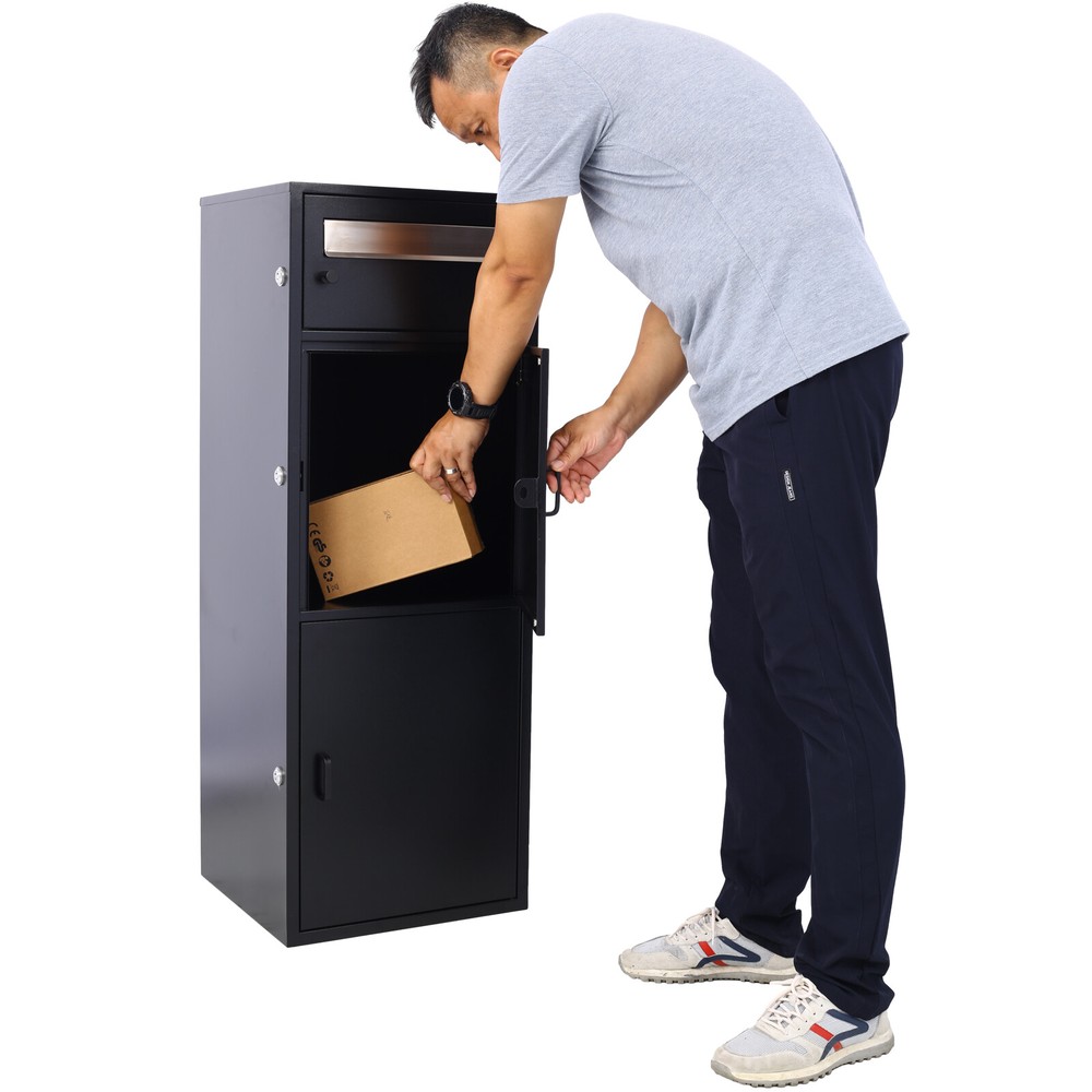 Large Package Delivery Boxes Galvanized Steel Parcel Drop Mailbox w/Locking