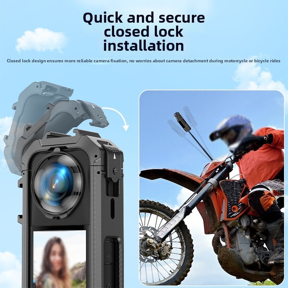 Quick Release Magnetic Frame Compatible with For Insta360 X5 Black PC Cage