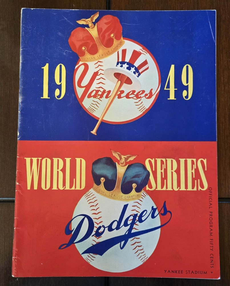 1949 World Series Program New York Yankees vs Brooklyn Dodgers game 2