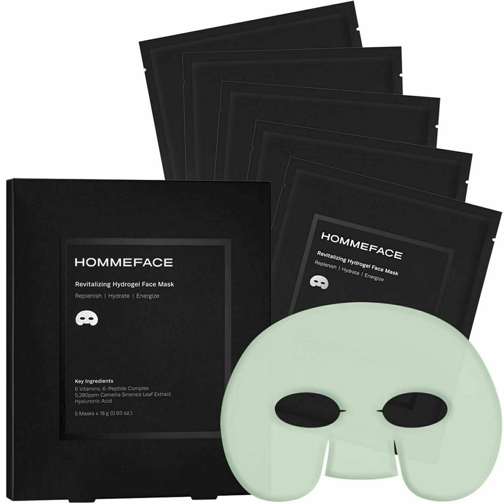HOMMEFACE Revitalizing Hydrogel Face Mask Set for Men (5 sheets)