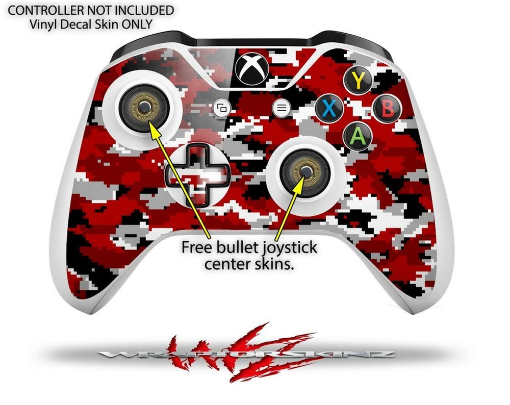 Skin XBOX One S Console Controller WraptorCamo Digital Camo Red