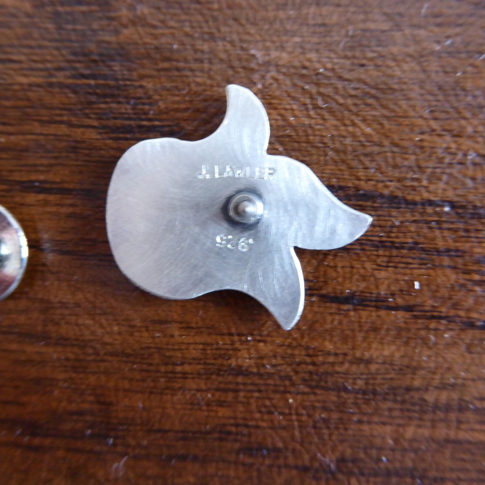Sterling Silver Flame Lapel Pin Tack