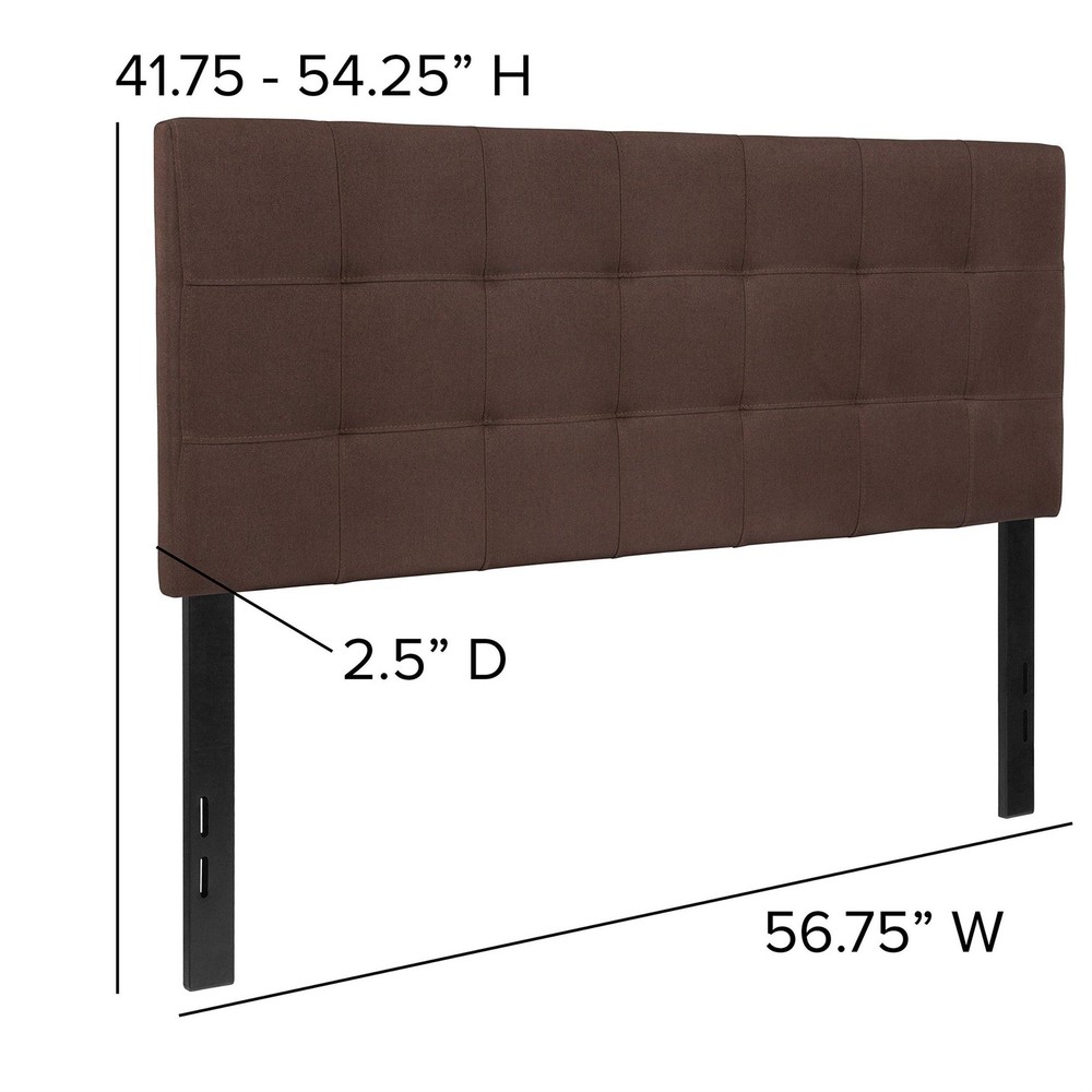 Bowery Hill Modern Tufted Full Panel Headboard in Dark Brown