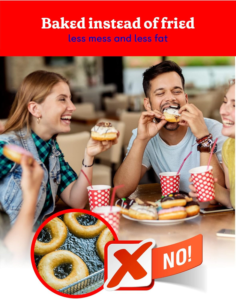 Donut Maker, Mini Donut Maker with Nonstick Surface, Mini Donut Maker Machine wi