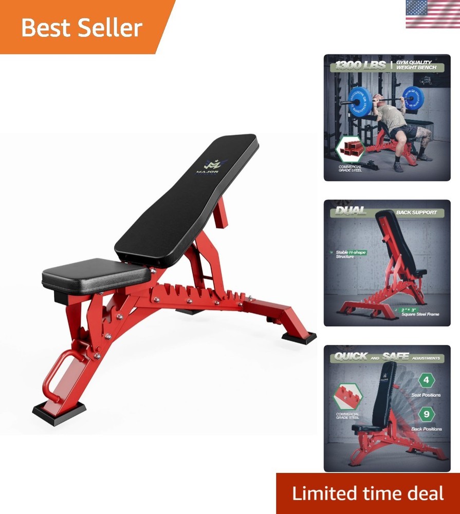 Versatile Adjustable Workout Bench, 32 Positions for Strength Training & Comfort
