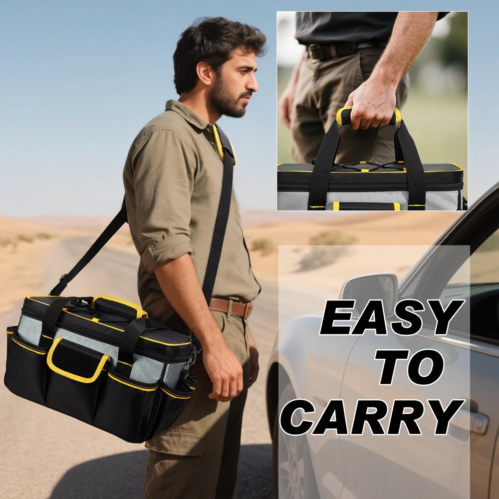12-inch Tool Bag, Hand Tool Storage Organizer Bag for Men, Multi-purpose Work...