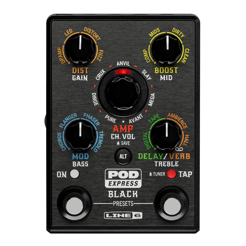 Line 6 POD Express Black High-Gain Guitar Amp & Effects Modeler Processor Pedal