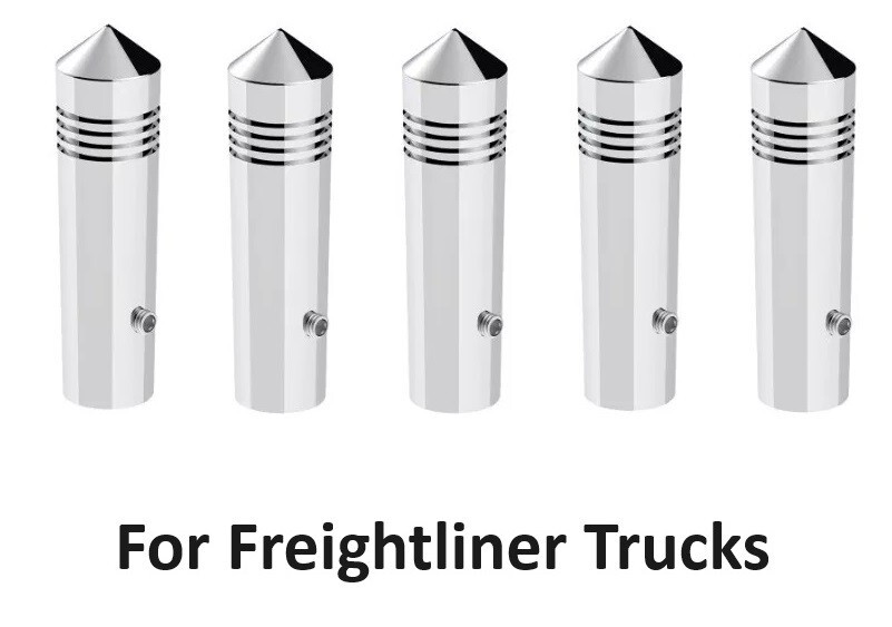 (Set/5) 2-3/8" Chrome Spike Toggle Switch Extensions For Freightliner FLAT