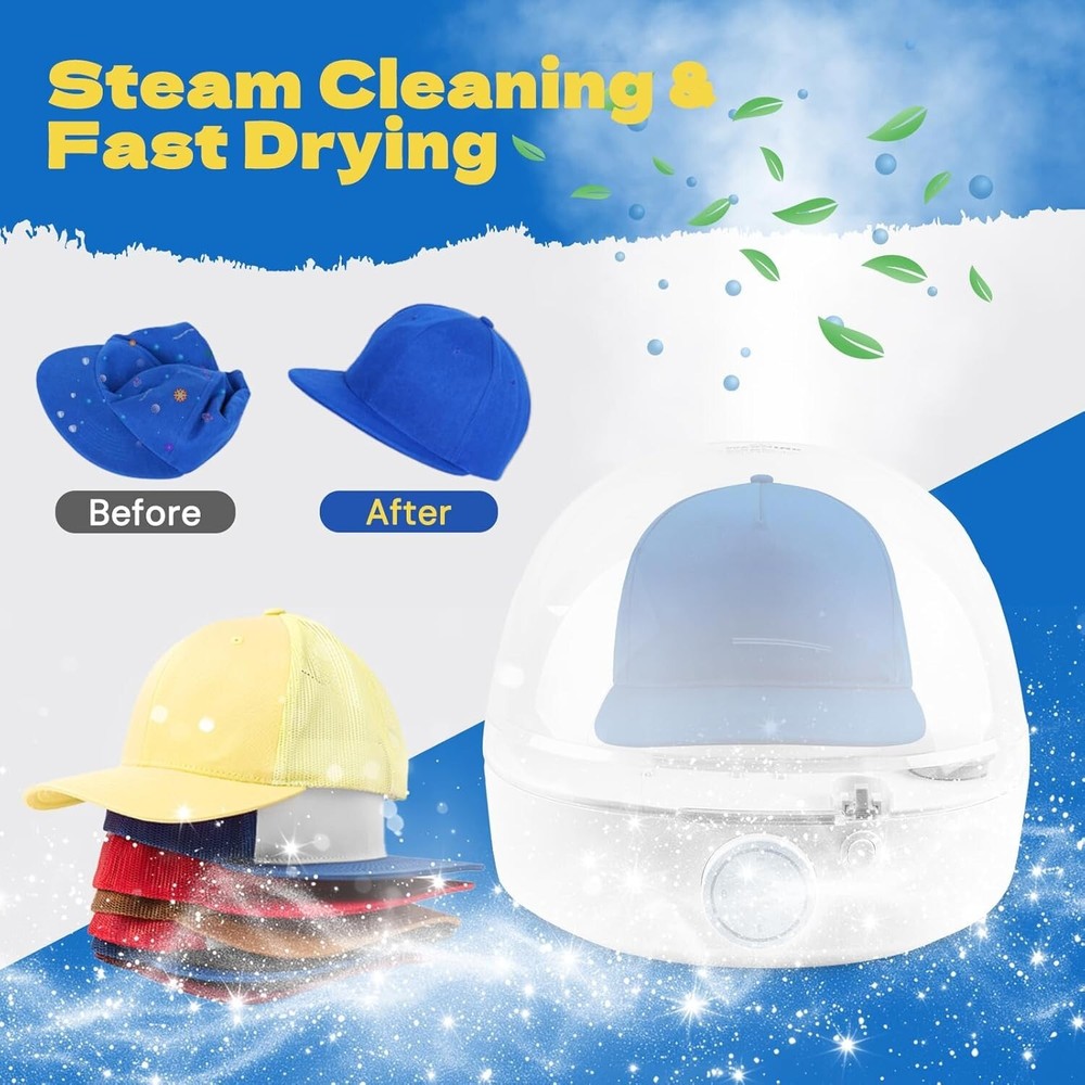 Effortless Hat Cleaning & Drying Machine with Adjustable Fit Technology