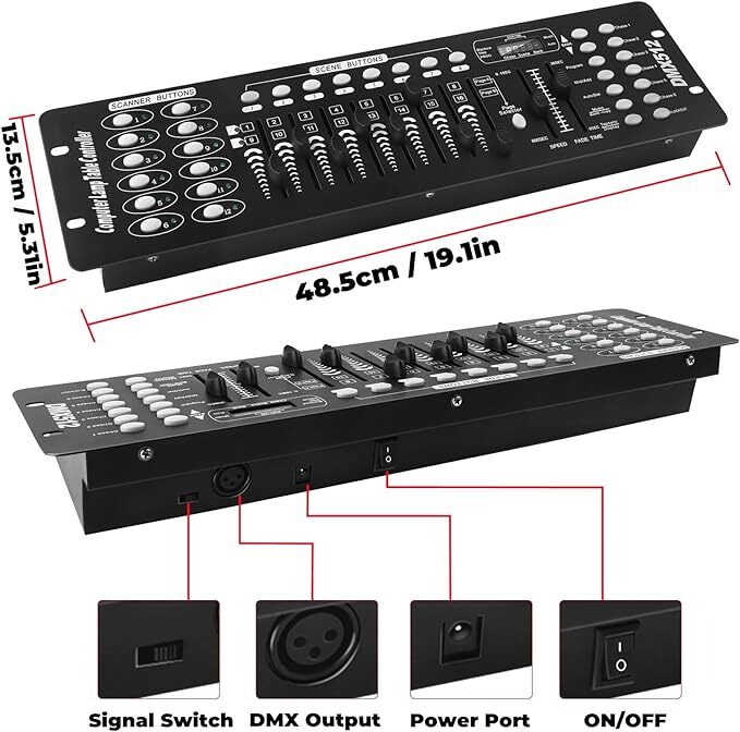 DMX512 Controller 192CH & 40CH Control Console For DJ Disco Party Stage Lighting