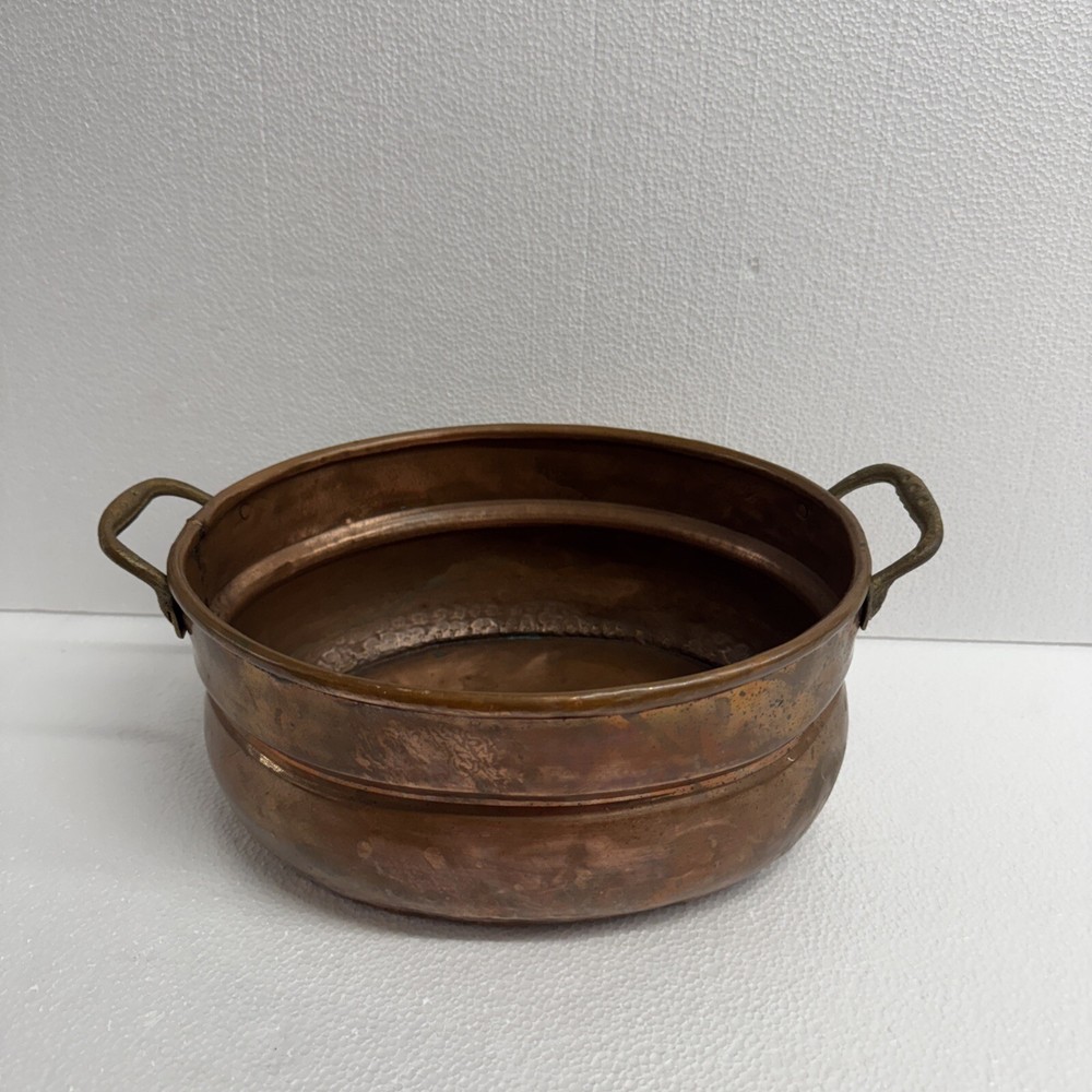 Copper and Brass Bowl With Handles 13