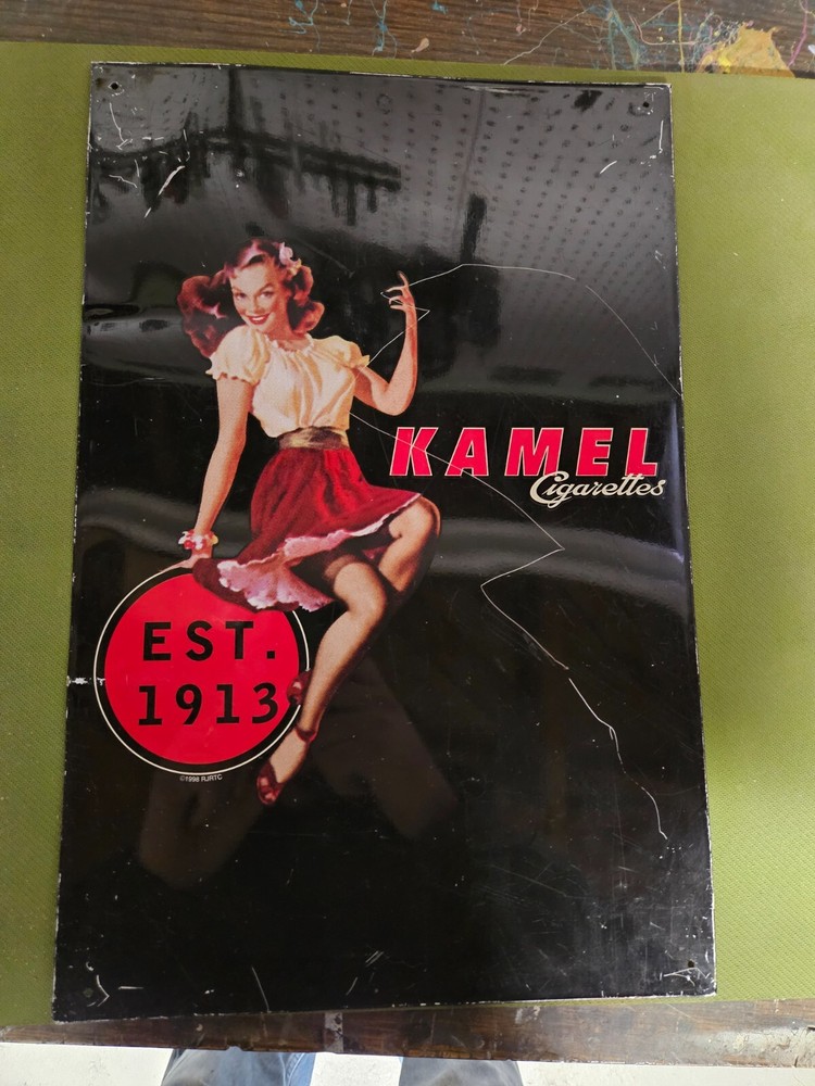 🔥 Kamel Cigarettes Vintage Metal Wall Sign