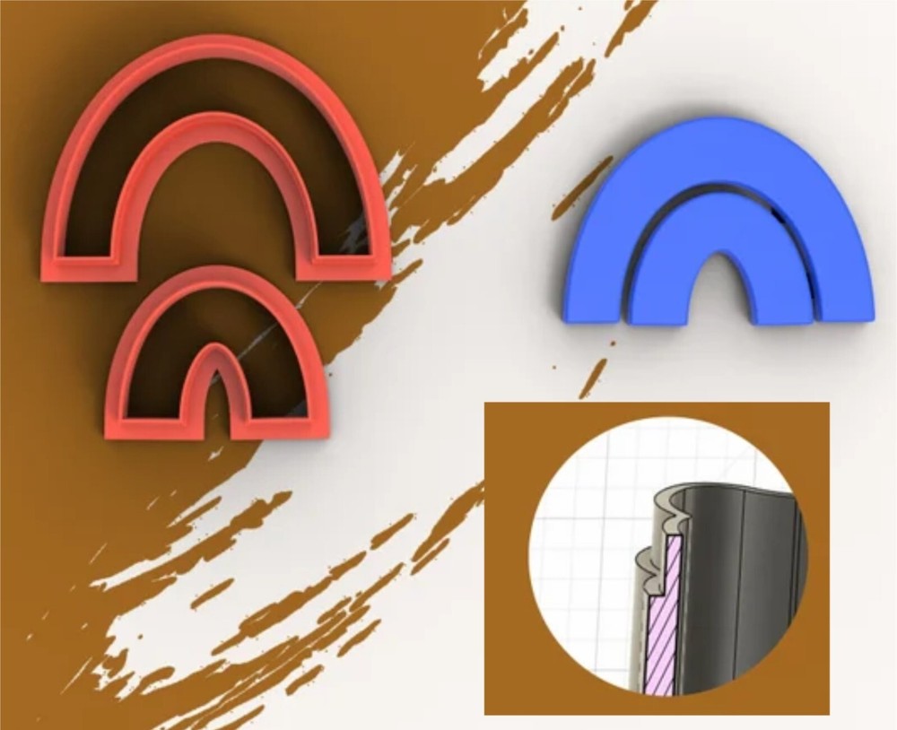 Boho Double Rainbow Clay Cutter