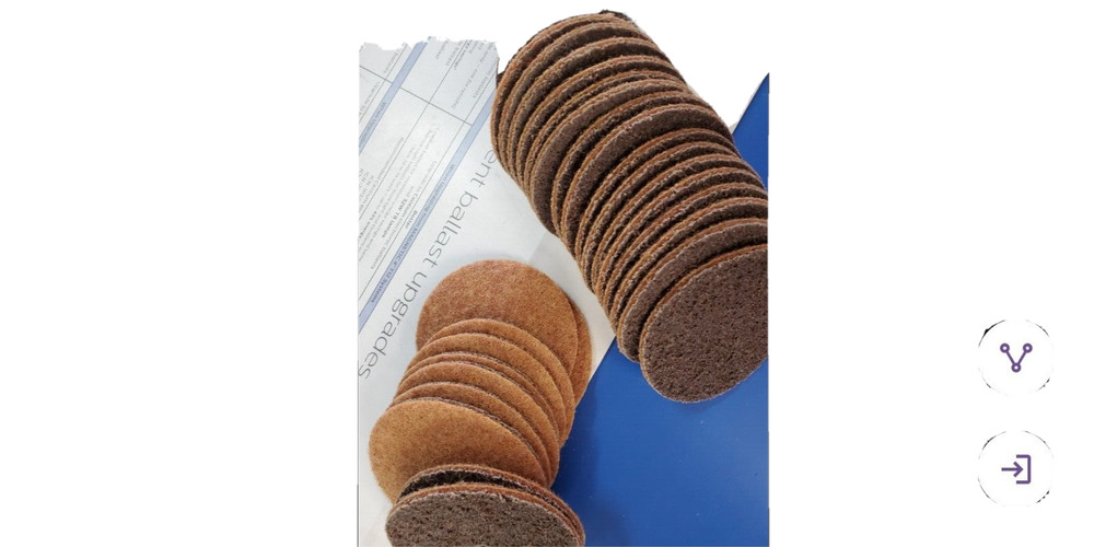 KASCO 680032- 28-4" NONWOVEN COARSE CONDITIONING DISCS GOLD HOOKLOOP NEWOPENBOX