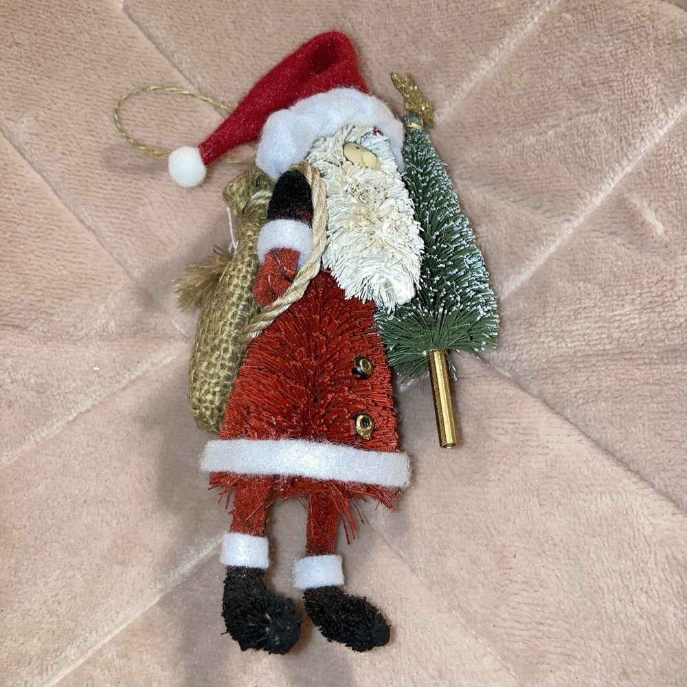 Christmas Pine Santa 6” Ornament
