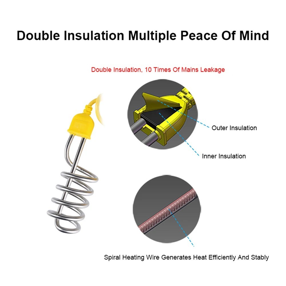 Portable 600W Electric Immersion Water Heater | Travel Liquid Boiler Rod 220V