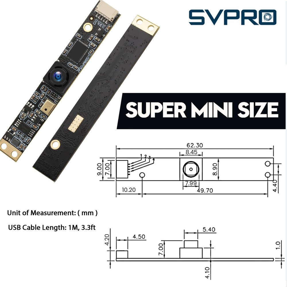 8MP USB Camera Module with Microphone Wide Angle Computer Camera Fixed Focus ...