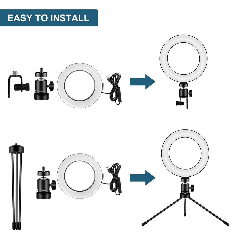 Video Conference Lighting Kit, LED Ring Light for Webcam Lighting, 3 Light Mo...